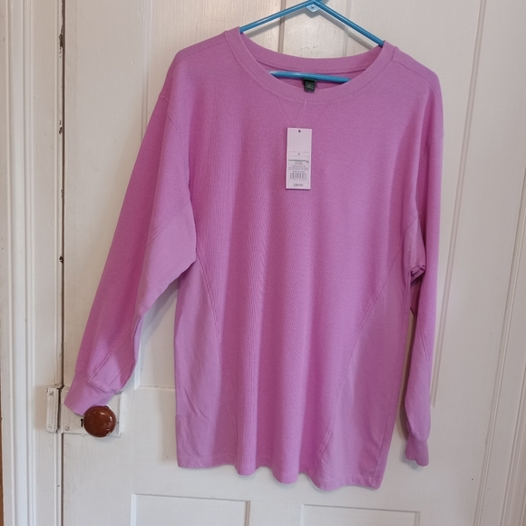 Wild Fable NWT Violet Oversized Waffle Knit Longsleeve Tee Small - Picture 2 of 10